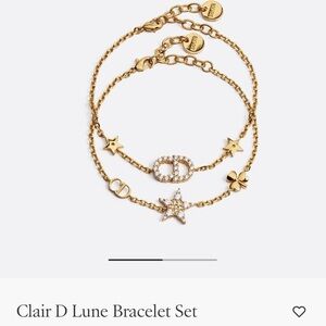 Dior Gold Bracelet Set with Star and Clover Charms